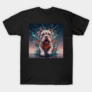 Colored Dog Artwork: Vibrant Expression in Visual Art T-Shirt